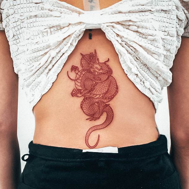 Womens Red Dragon Tattoo Design Ideas