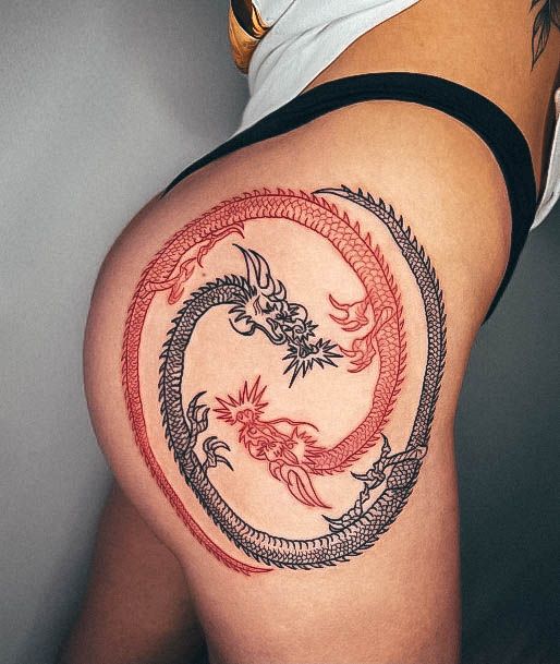 Womens Red Dragon Tattoos