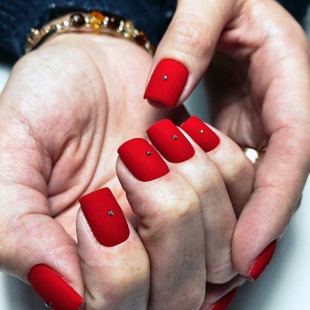 Womens Red Dress Good Looking Nails