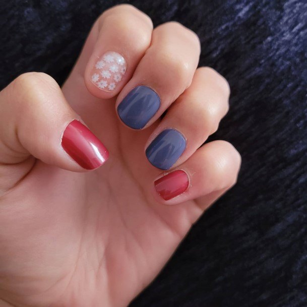 Womens Red White And Blue Good Looking Nails
