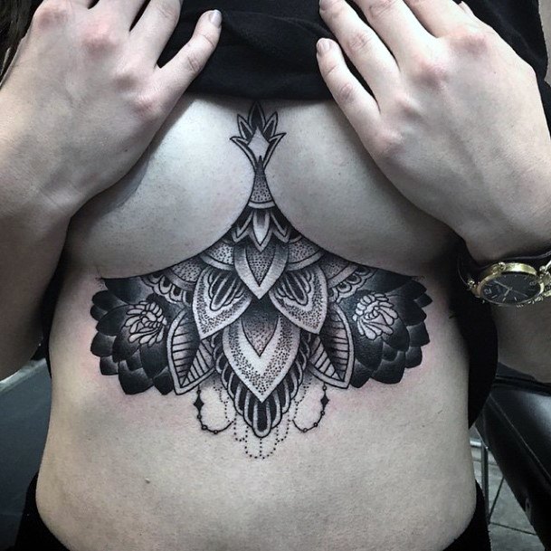 Womens Remarkable Underboob Tattoo