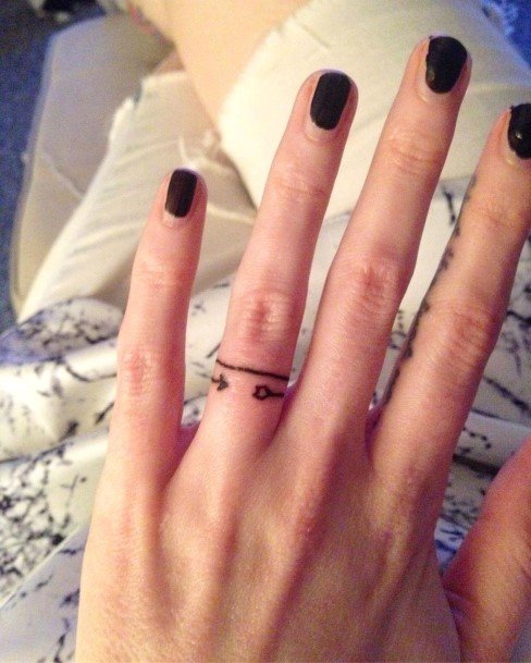 Womens Ring Tattoo Finger
