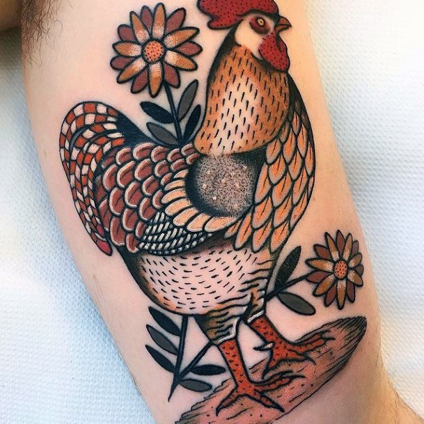 Womens Rooster Super Tattoo Designs