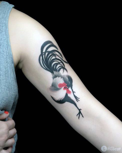 Womens Rooster Tattoos