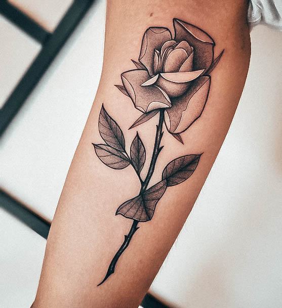 Womens Rose Forearm Good Looking Tattoos