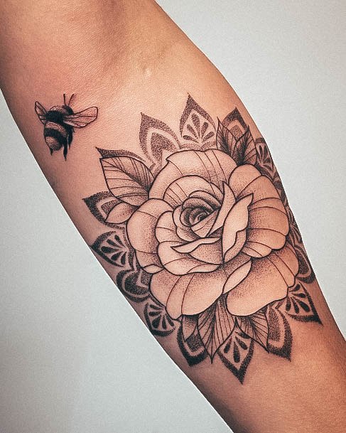 Womens Rose Forearm Tattoo Design Ideas