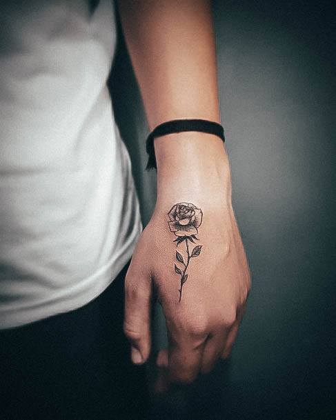 Womens Rose Hand Girly Tattoo Designs
