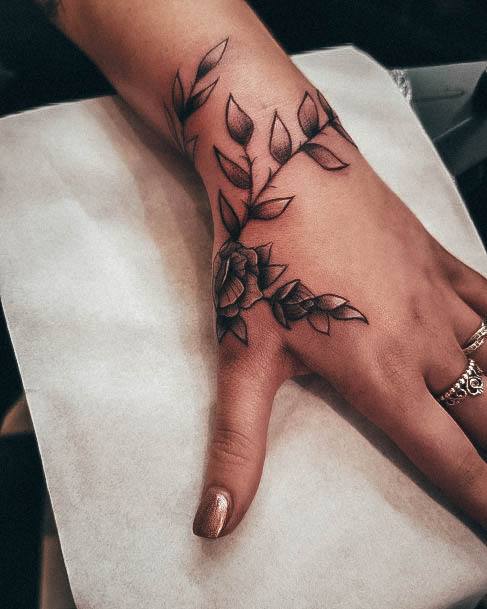 Womens Rose Hand Super Tattoo Designs