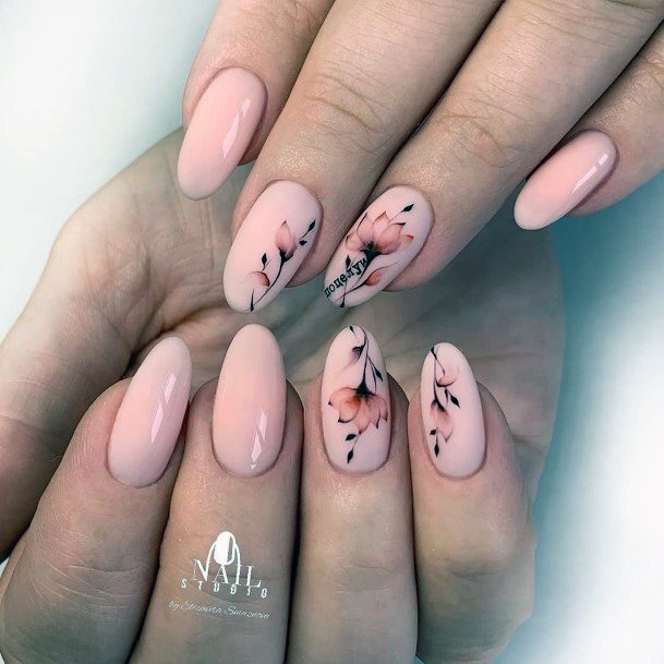 Womens Rose Pink Girly Nail Designs