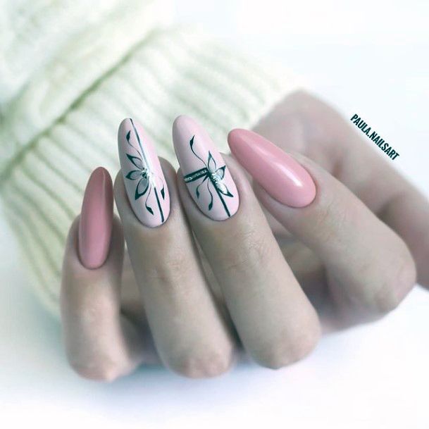 Womens Rose Pink Nail Design Ideas