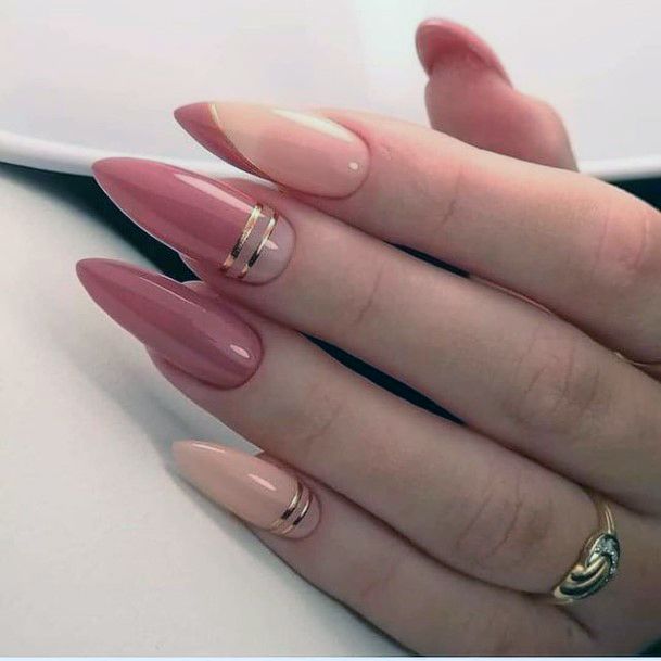 Womens Rose Pink Nails