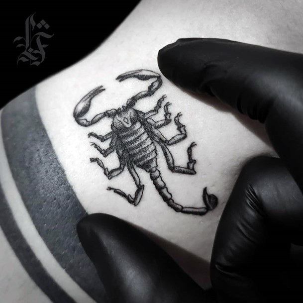 Womens Ruddy Scorpion Tattoo