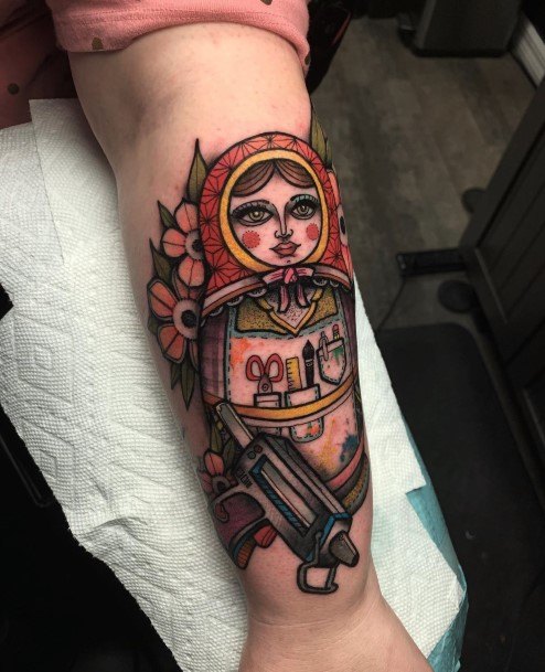 Womens Russian Nesting Doll Matryoshka Tattoo Design Ideas