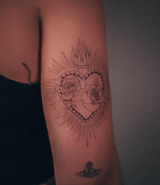 Womens Sacred Heart Tattoo Ideas