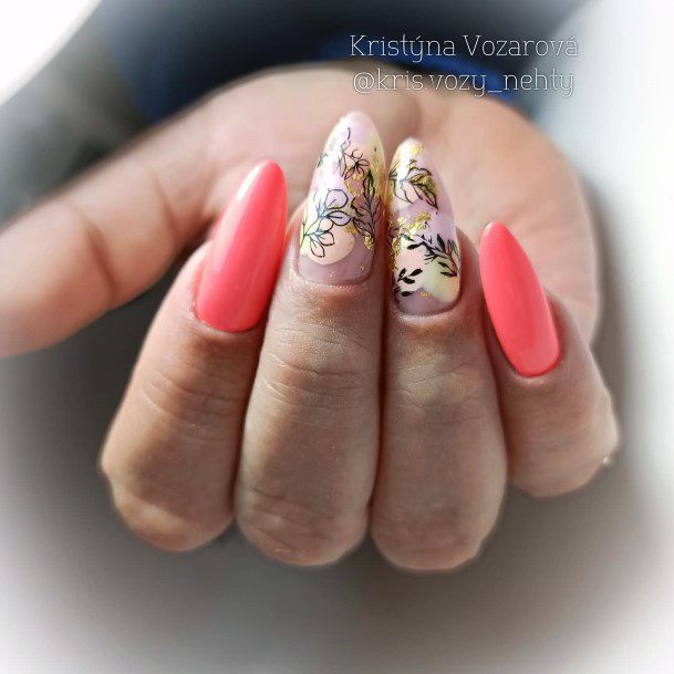 Womens Salmon Nails