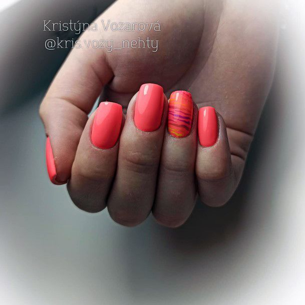 Womens Salmon Super Nail Designs