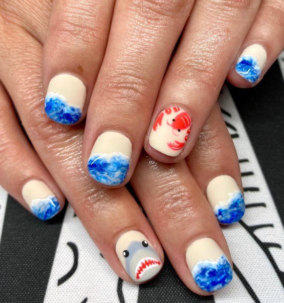 Womens Sea Nail Design Ideas