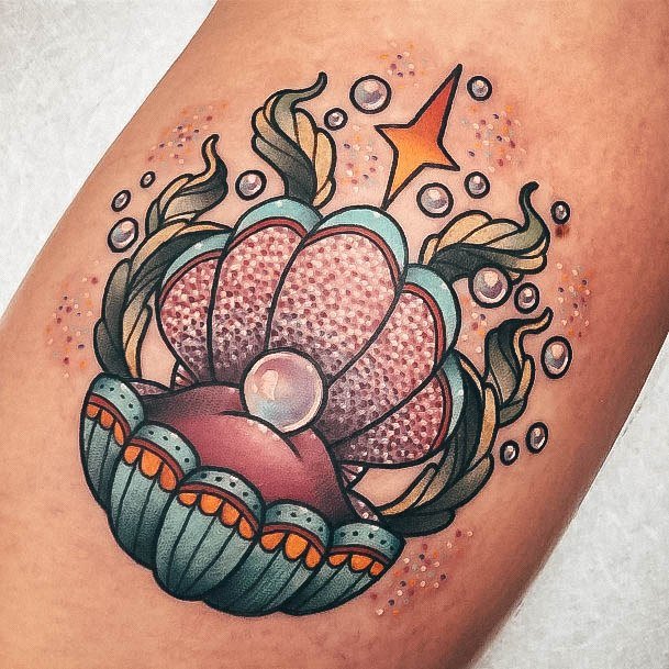 Womens Seashell Girly Tattoo Designs