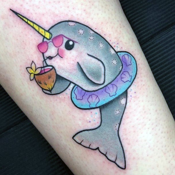 Womens Shark In A Floater Tattoo