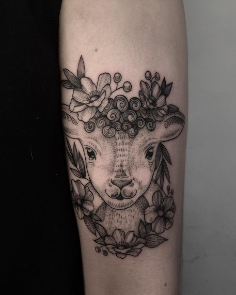 Womens Sheeply Sheep Tattoo Ideas