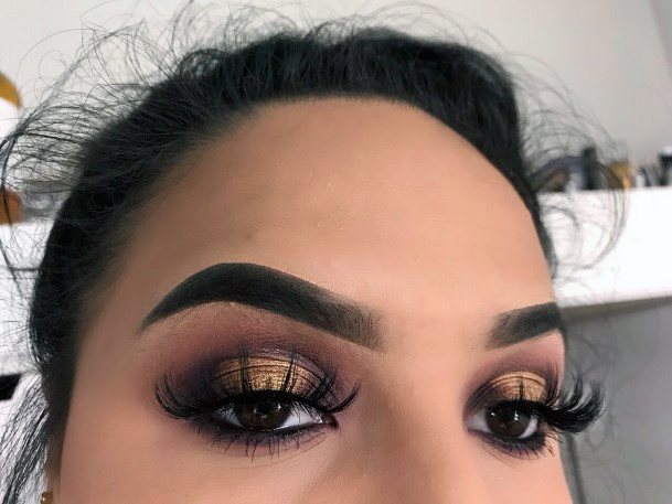 Womens Sheer Gold And Brown Eyeshadow