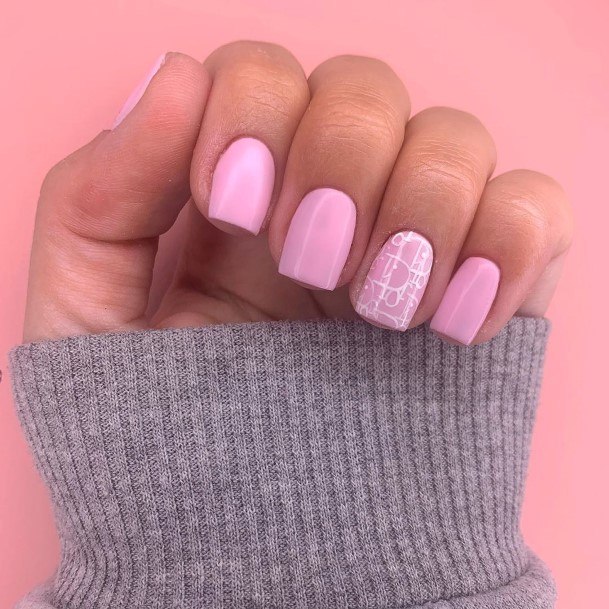 Womens Short Pink Nail Design Ideas