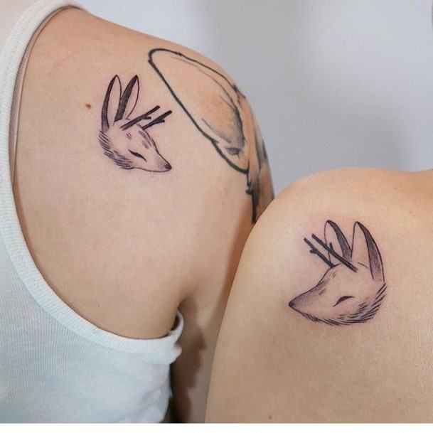 Womens Shoulder Beast Tattoo Best Friends For Life