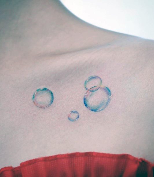 Womens Shoulder Bubbles Tattoo Cute