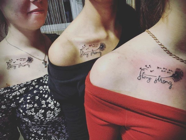 Womens Shoulder Stay Strong Tattoo For Best Friend