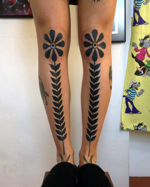 Womens Similar Tattoo Legs