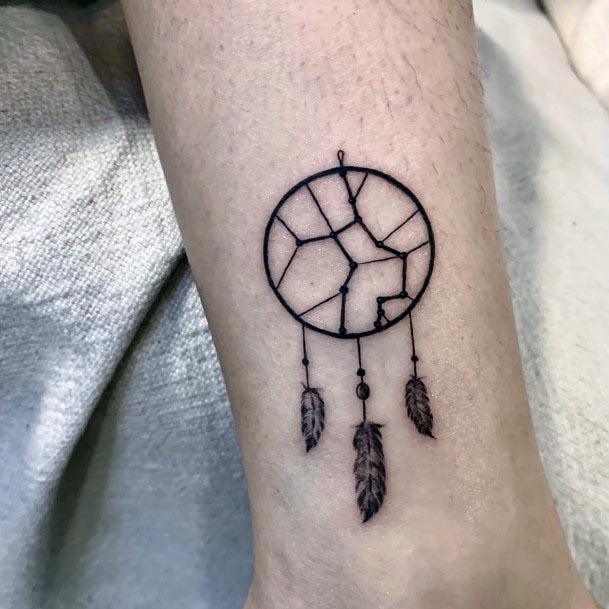 Womens Simple Dream Catcher Tattoo