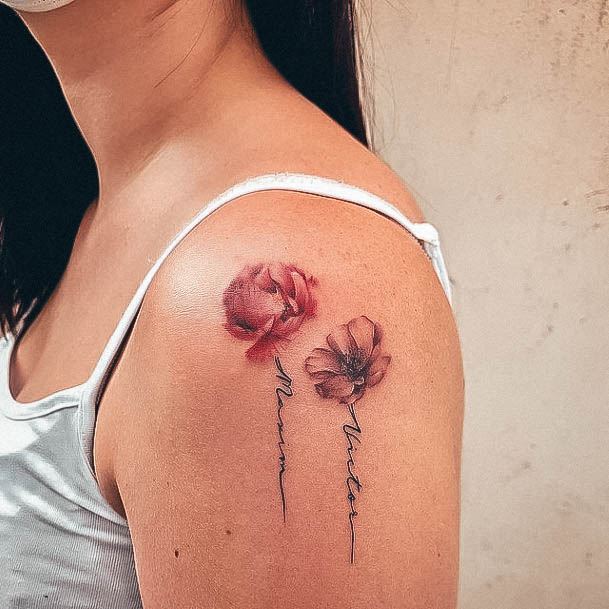 Womens Simple Flower Good Looking Tattoos