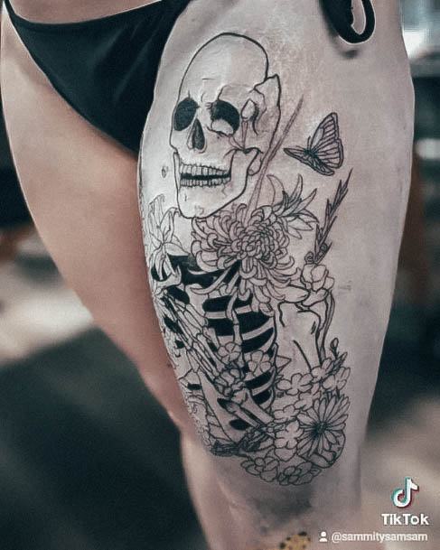 Womens Skeleton Good Looking Tattoos