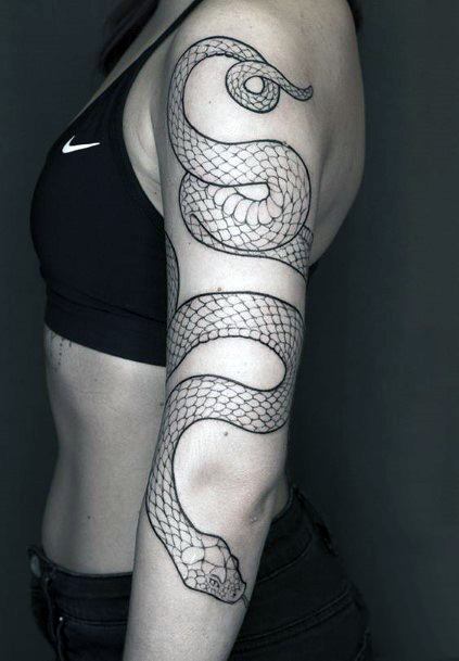 Womens Sleeves Grey Snake Tattoo
