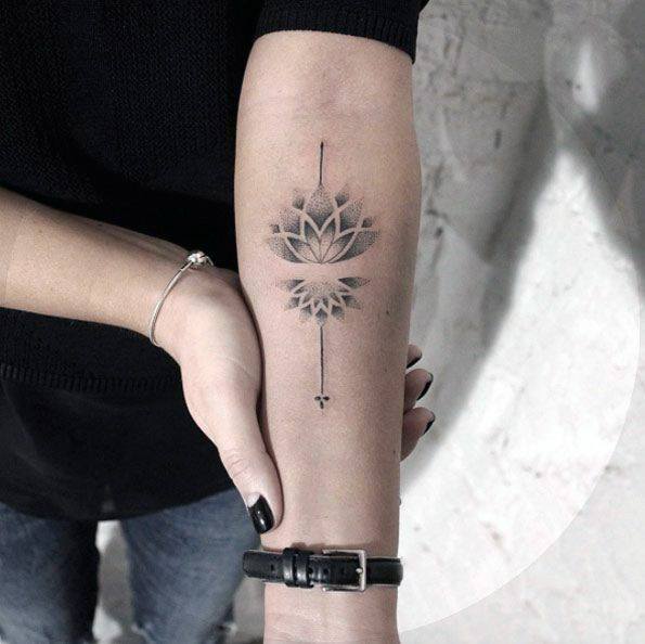 Womens Sliced Lotus Tattoo Womens Arms