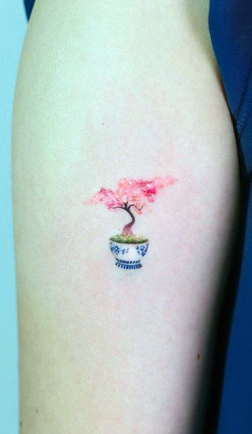 Womens Small Bonsai Tree Tattoo