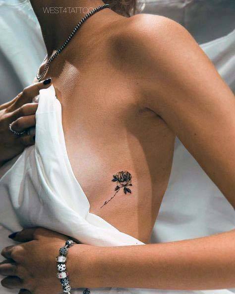 Womens Small Cute Black Tattoo Torso