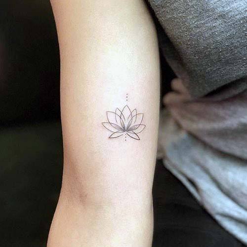 Womens Small Cute Lotus Tattoo On Arms