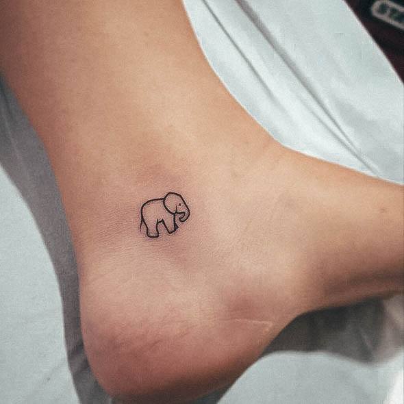 Womens Small Elephant Girly Tattoo Designs