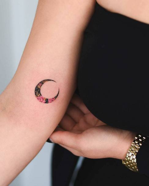 Womens Small Gorgeous New Moon Tattoo Arms