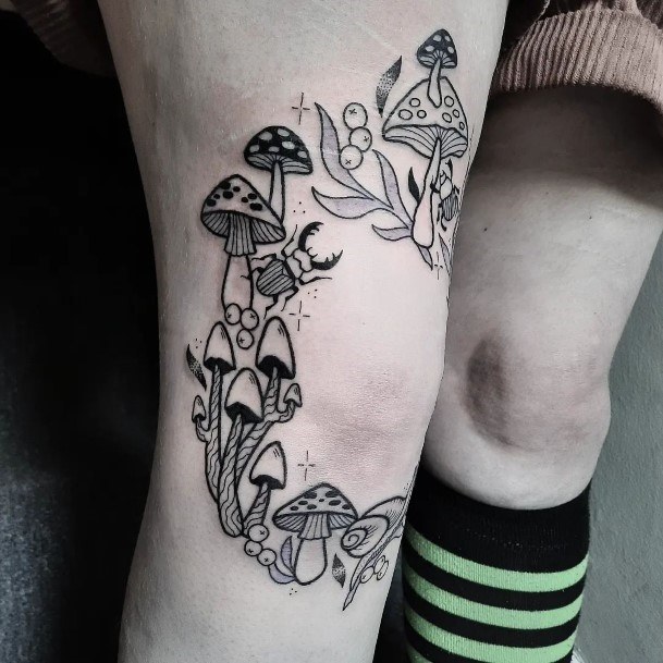 Womens Small Mushroom Good Looking Tattoos