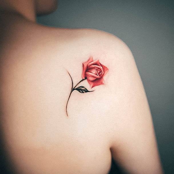 Womens Small Rose Good Looking Tattoos