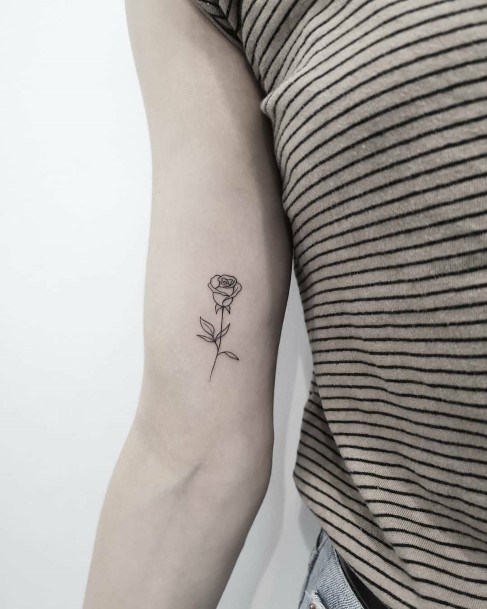 Womens Small Rose Tattoo On Arms