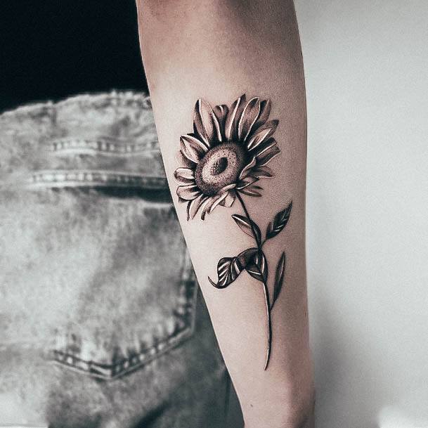 Womens Small Sunflower Girly Tattoo Designs