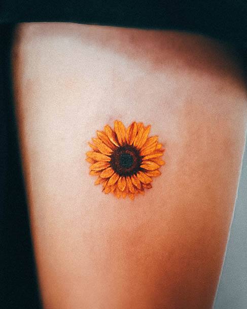 Womens Small Sunflower Good Looking Tattoos