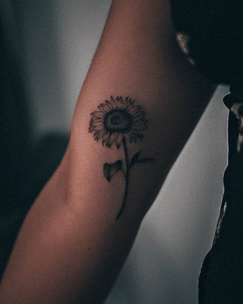 Womens Small Sunflower Tattoo Design Ideas