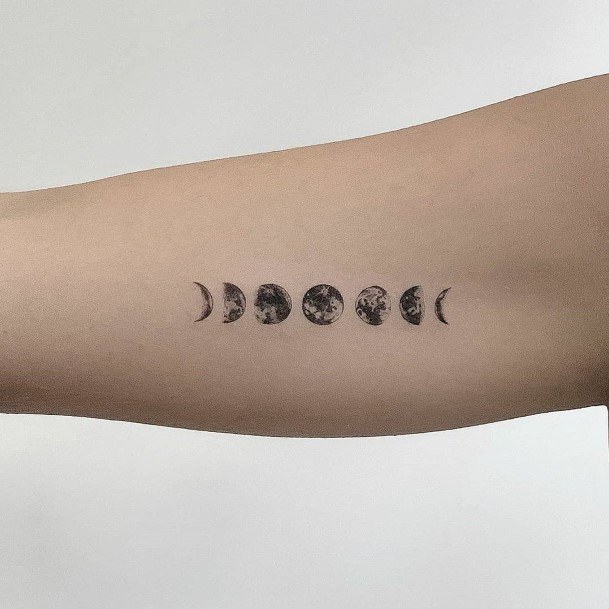 Womens Small Tattoo On Arms Phases Of Moon