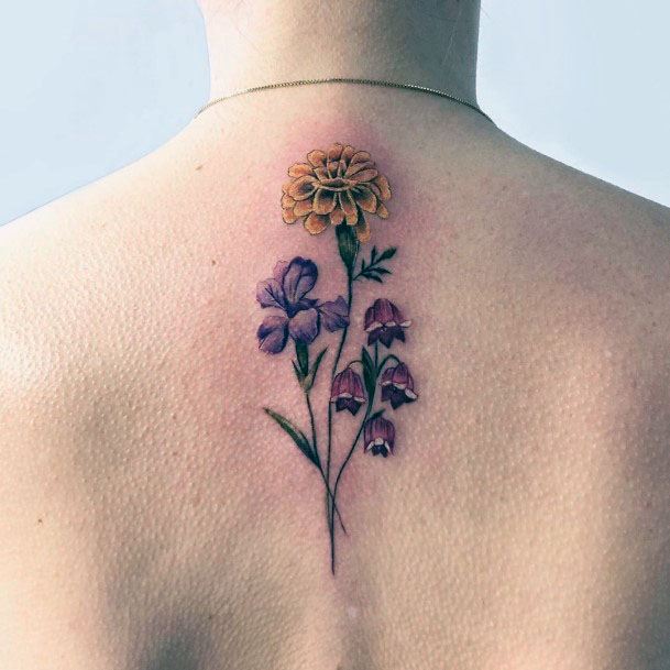 Womens Spine Blossoms Tattoo