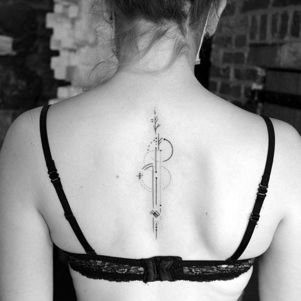 Womens Spine Spiral Art Tattoo