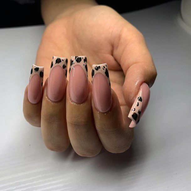 Womens Square Tipped Nails Leopard Women